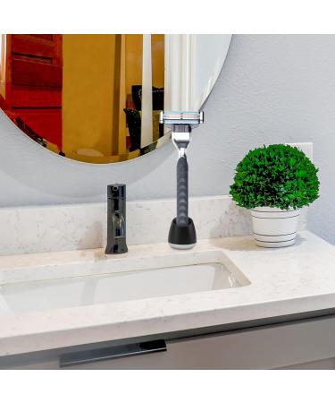 Frcolor 3-St Razor Stand for Men - Metal Clips Holder for Safety & Facial Razors - Premium Shaver & Toothbrush Organizer - Buy Online on GoSupps.com