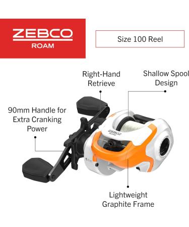 Zebco Roam BaitCast Fishing Rod and Reel Combo - Lightweight Fiberglass Right-Handed Sunset Chevron Design - International Shipping Available - Buy Online on GoSupps.com