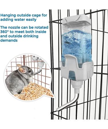 Vannon Top Fill Small Animal Water Bottle 30oz - No Drip BPA Free Dispenser for Rabbits, Guinea Pigs, Ferrets, Chinchillas, Squirrels, Hedgehogs - Grey - Buy Online on GoSupps.com