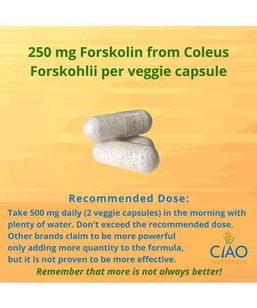 Ciao Nutrition Forskolin Supplement - Metabolism Booster and Appetite Suppressant - 500mg 60 Capsules - Buy Online on GoSupps.com