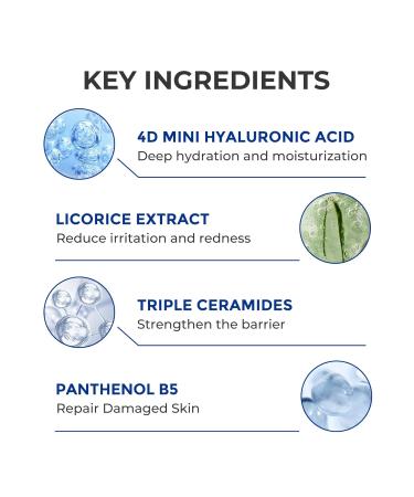Hyaluronic Acid Repair Serum for Calming Barrier Repair Redness Reilef, for Sensitive Skin +4D Hyaluronic Acid Serum with VB5, Ceramides, Anti-Aging Hydrating for Moisturizing Barrier Daily face Care - Buy Online on GoSupps.com