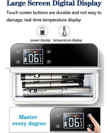 Insulin Refrigerator USB Portable Cooler Medical Fridge Portable Insulin Box Eye Drops Storage Car Refrigerator Insulin 2-8 Degrees Storage Box 1Battery - Buy Online on GoSupps.com