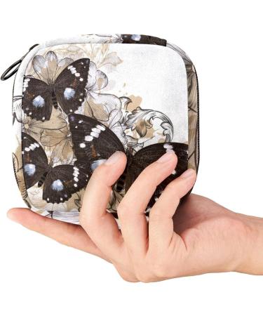 Portable Butterfly Napkin Storage Bag | Zippered Pouch for Teen Girls & Women | Perfect for Travel & Home Use - Buy Online on GoSupps.com