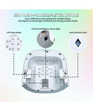 BIDUO Rechargeable 86W UV LED Cordless Nail Lamp with 4 Timer Settings and Smart Sensor - White - Buy Online on GoSupps.com