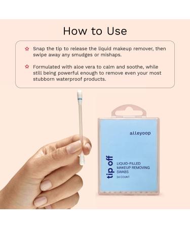 Alleyoop Tip Off Liquid-Filled Makeup Removing Swabs - 3-Pack x 24 Count | Aloe Vera for Calming and Soothing Skin - Buy Online on GoSupps.com