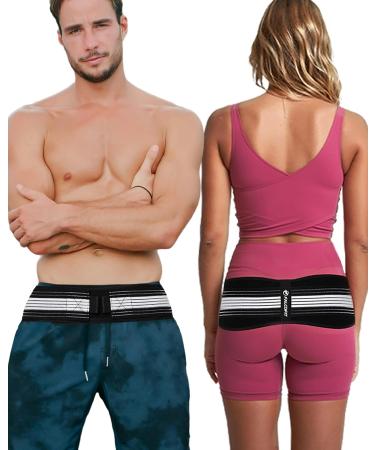 Si Belt Lower Back & Pelvic Support for Men & Women Relieves Sciatica & Lumbar Hip Pain Widened Hip Belt for Better Fit (Large) Large (Hip Size 44"- 57")