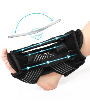 Plantar Fasciitis Night Splint Plantar Fasciitis Brace with 3 Dorsiflexion Strap for Tendonitis Relief Foot Drop Heel Pain Relief Foot Splint for Women and Men