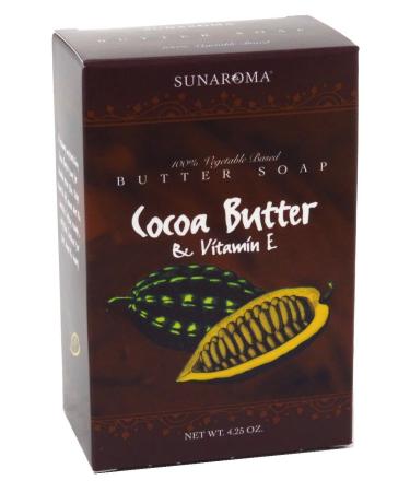 Sunaroma Soap Cocoa Butter & Vitamin-E Bar 4.25 Ounce Boxed (125ml)