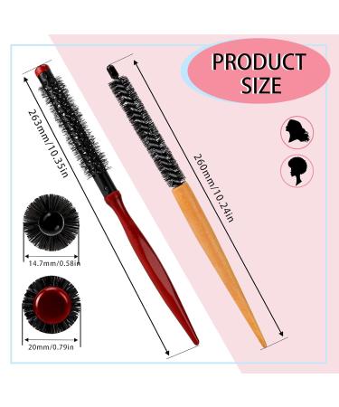 Buy 2-Piece Mini Round Brush Set | Professional Hairbrush & Mini Hair Dryer Brush for Thin Hair | Perfect for Ponytails & Beards | Red & Yellow - Buy Online on GoSupps.com