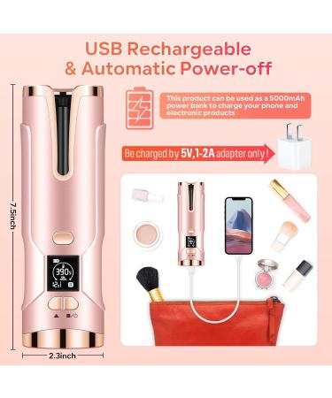Upgraded Cordless Automatic Curling Iron - Portable Hair Curler with 6 Temperatures & Timers 5000mAh Rechargeable Battery - Buy Online on GoSupps.com