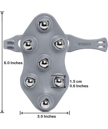 TKO Hand Held Massager Tools | Roller Ball & Hand Roller Massager Set | Massage Gloves | Muscle Massaging Tool | Essential Oils Application | Pain Relief Massager (Light Grey) - Buy Online on GoSupps.com