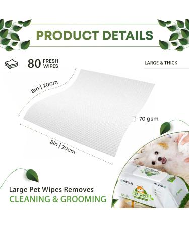 Vietdai Hypoallergenic Dog Wet Wipes - Extra Thick Cleaning Cloths for Paws Face Body & Butt - 400 Pieces - Ideal for Cats & Dogs - International Shipping - Buy Online on GoSupps.com