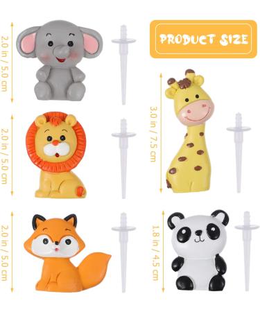 TOYANDONA 5Pcs Jungle Animal Cake Toppers - Zoo Animal Decorations for Baby Showers & Birthday Party - Buy Online on GoSupps.com