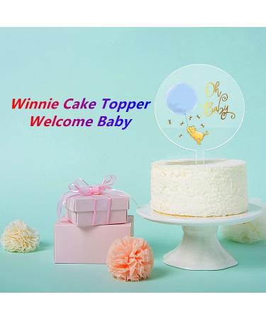 Pooh Cake Topper Acrylic Cute Winnie Cake Topper For Birthday Party Cake Decorations Baby Shower Decorations Perfect Addition For Winnie Bee Theme Party Supplies 1 St Birthday Style a - Buy Online on GoSupps.com