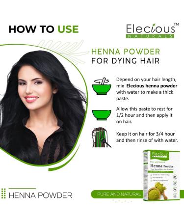 Eleciou Natural Henna Powder for Hair Color & Growth | 200g - 100% Organic & International Shipping Available - Buy Online on GoSupps.com