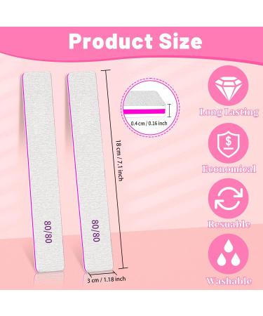 BLESWIN 80/80 Grit Nail Files - 25pcs Jumbo Emery Board for Acrylic Nails - Double-Sided Nail Filer for Manicure & Pedicure - Buy Online on GoSupps.com