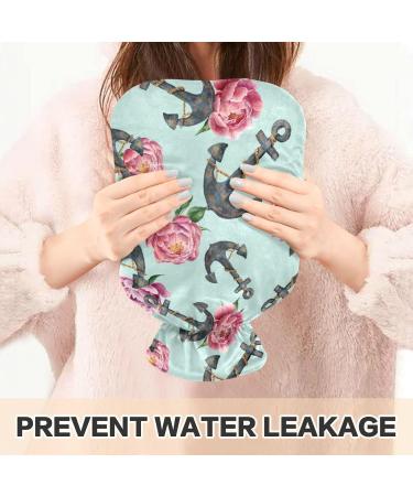 NAANLE Watercolor Rose Anchor Hot Water Bottle - 1L | Transparent for Bed Hand & Feet | Heat & Cold Therapy - Buy Online on GoSupps.com