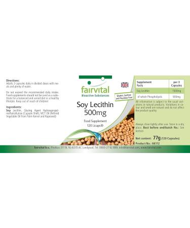 Fairvital | Soy Lecithin 500mg - VEGAN - High Dose - 120 Licaps - Buy Online on GoSupps.com