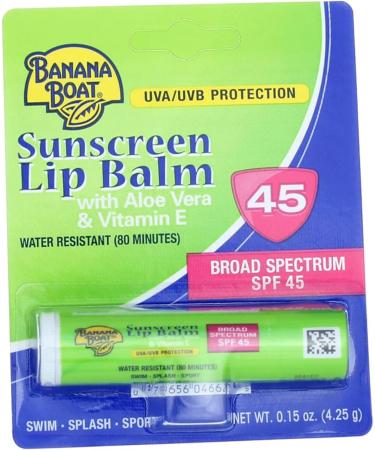 Banana Boat Aloe Vera Lip Balm SPF 45 - Value Pack of 3 (0.15 oz each) - Buy Online on GoSupps.com