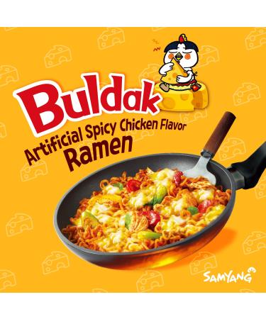 Samyang Ramen Korean Noodles 4.93oz Pack of 5 - Hot Mild Stir Fries Soups Buldak Cheese Flavor - Buy Online on GoSupps.com