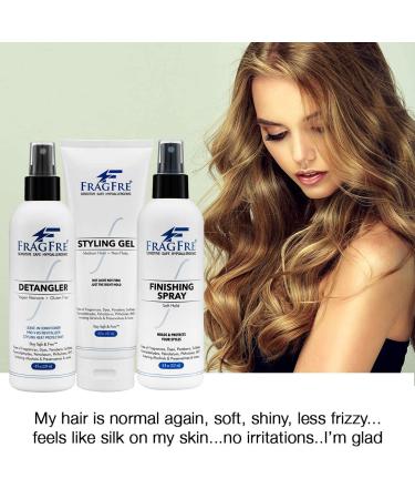 Hair Styling Set for Sensitive Skin 8 oz/ea (3-Pack Gift Set) - Detangler-Styling Gel-Finishing Spray - Fragrance Free Paraben Free Hypoallergenic - No Burning or Itching Hair Styling - Vegan - Buy Online on GoSupps.com