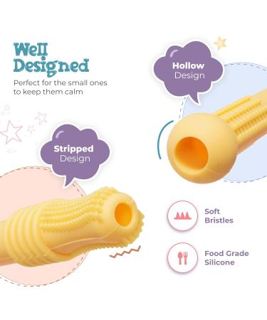 Mothby Teething Sticks for Babies Pack of 5 | Premium Food Grade Silicone | 6.3 Inches Long | Includes 2 Cleaning Brushes Straws | Safe for 3-12 Months Old Babies | Refrigerator & Dishwasher Safe - Buy Online on GoSupps.com