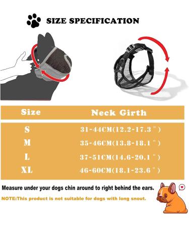 ILEPARK French Bulldog Muzzle - No Cover Forehead Adjustable Mesh Anti-Biting for Short Snout Dogs (Large Black) - Comfortable & Breathable - Buy Online on GoSupps.com