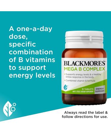 Blackmores Mega B Complex 31 Tablets - Buy Online on GoSupps.com