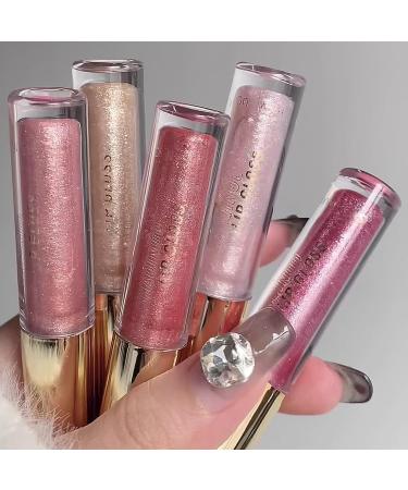 Shop 5 Colors Shimmery Glitter Lip Gloss Set - Plumping Hydrating Lip Glow Oil | High Shine Sparkling Lipstick Makeup - International Shipping Available - Buy Online on GoSupps.com