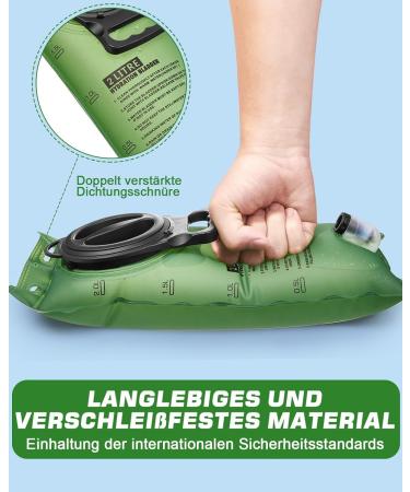 Zacro 2L Hydration Bladder & Water Bag - Antimicrobial BPA-Free Portable Drinking Bag for Hiking Camping Running Cycling | Green - Buy Online on GoSupps.com