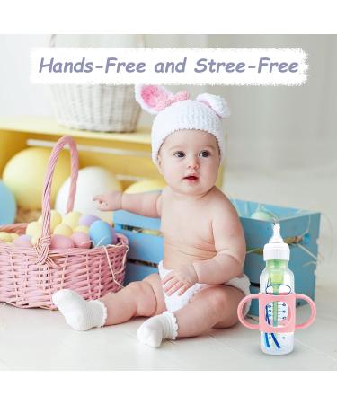 BeautyChen 4 Pack Silicone Baby Bottle Handles for Dr Brown Bottles | Non-Slip Easy Grip | Dishwasher Safe | White Pink Blue Green - Buy Online on GoSupps.com