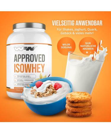 WFN Approved Isowhey Vanilla 1kg Lactose Free Protein Powder CFM Whey Protein Isolate Highly Soluble 33 Servings Made in Germany External Laboratory Tested - Buy Online on GoSupps.com