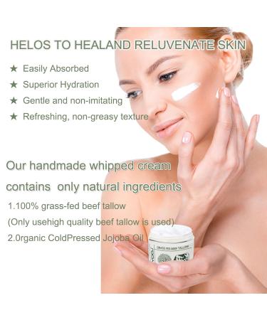 Ueseinl Beef Tallow for Skin Tallow Face Moisturizer 100% Organic Beef Tallow Blam Grass Fed Tallow Face Cream Moisturizer Body Lotion Skin Care for All Skin Types - Buy Online on GoSupps.com