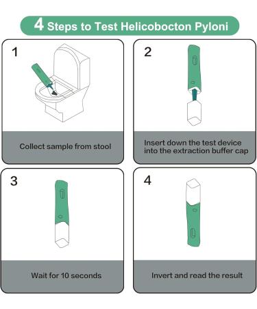 Helicobacter Pylori Test Kit at Home - Rapid H. Pylori Antigen Detection Results in 5-15 Minutes - Buy Online on GoSupps.com