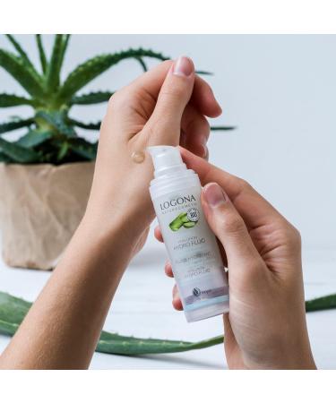 LOGOCOS LOGONA Naturkosmetik Hyaluron serum with highly concentrated organic aloe vera and hyaluronic acid Hydro Fluid intensively hydrates the face natural and vegan facial care 30 - Buy Online on GoSupps.com
