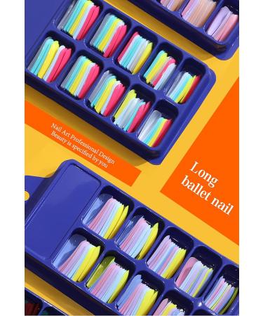 Buy Ganmfoyc 400pcs Extra Long Matte Coffin Fake Nails - Ballerina ABS Full Coverage Nail Tips for Women in Various Colors - Buy Online on GoSupps.com