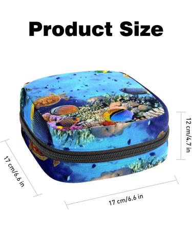 GIAPB Period Bag | Sanitary Napkin Storage & Travel Makeup Pouch | Underwater Fish Color - Buy Online on GoSupps.com