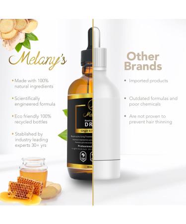 Melany's Hair Growth Drops: Ginger & Honey Anti-Thinning Treatment for Daily Hydration Strengthening & Volumizing Fuller Hair - Natural Herb Support - Buy Online on GoSupps.com