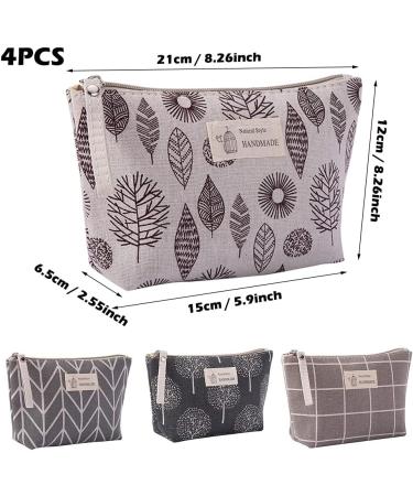 4 Pieces Cosmetic Bag Set | Small Canvas Makeup Organizer for Travel - Multi-functional Pouch for Lipstick Credit Cards & Keys - Buy Online on GoSupps.com