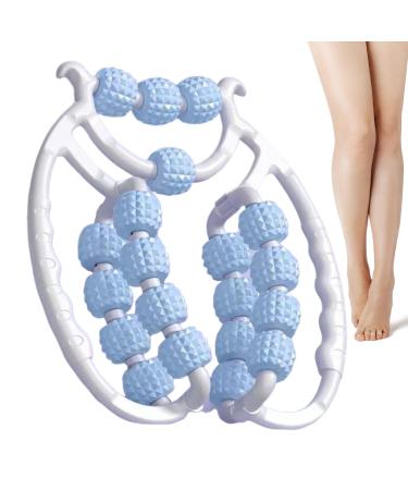 Rad fascia muscle roll adjustable leg massage with 15 rolls and 360 degrees rotation non -slip muscle relaxation tensioner and calf roller for leg neck hand arm indoor sport yoga bodybuilding equipment 20 rounds blue