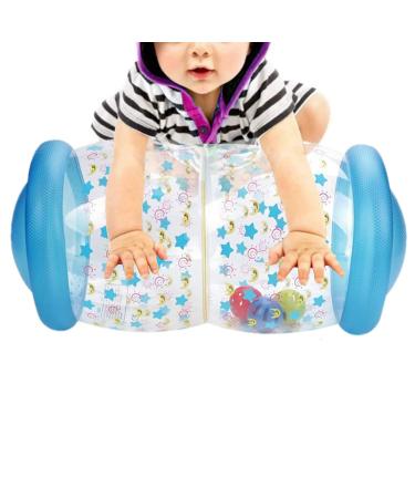Inflatable Baby Crawling Roller Fitness Toys, Toddler Play Activity Center Exercise Infant Hearing Touch Muscles Coordination, Gifts for Newborn Boys Girls, 0 to 24 Months White