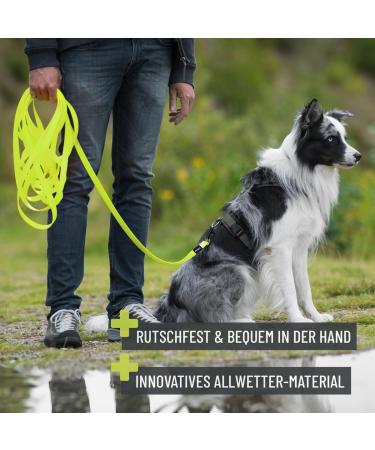Reavet 10m Neon Yellow Dog Drag Line - Robust Waterproof Leash with Padded Handle | Perfect for Training & Running Large & Small Dogs - Buy Online on GoSupps.com
