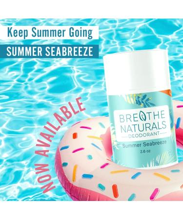 Breathe Naturals Summer Seabreeze Natural Deodorant | 24-Hour Odor Protection | Aluminum-Free for Women, Men, and Kids | Safe for Sensitive Skin - Buy Online on GoSupps.com