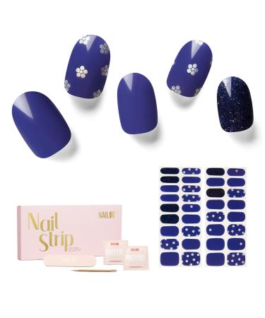 NAILOG Semi Cured Gel Nail Strips 34 pcs Salon-Quality Gel Nail Stickers Long Lasting Nail Wraps for Women with Soft Gel Finish Vintage Print & Silver Glitter (Midnight Bloom) - Buy Online on GoSupps.com
