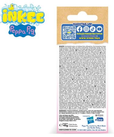 INKEE Peppa Pig Bath Bombs - Kids Pack of 3 (3x15g) - Fun Colors Almond Oil & Strawberry Fragrance - Buy Online on GoSupps.com