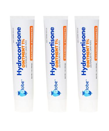 Hydrocortisone Maximum Strength Transparent Ointment 1%,1 oz | Anti-Itch Topical Ointment for Redness, Swelling, Itching, Rash, Dermatitis, Bug/Mosquito Bites, Eczema, Hemorrhoids & More | (3 PACK)