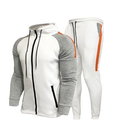 Hanxiulin men's training suits long jogging suit men polyester suit sweatshirt jogging pants with hooded jogger pants sweatshirt sport suit