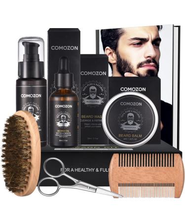 Beard Grooming Kit for Men Beard Kit Gifts for Him Beard Growth Kit with Beard Oil Beard Shampoo Beard Comb Beard Brush Beard Balm Beard Scissors Best Beard Men Gifts Menthol