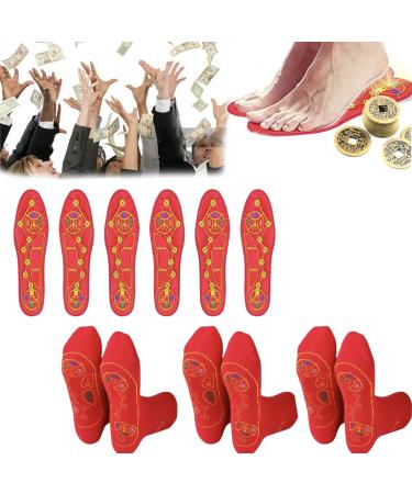 Feng Shui Seven Coins Insoles 2023 Feng Shui Seven Coins Insoles and Socks for Men Women (39 3 Sets) 39 3 Sets