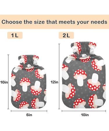 Buy Naanle Hot Water Bottle with Mushrooms Cover | 2L Heat Relief for Back Pain Hand & Foot Warmer - Ideal for Cold Therapy - Buy Online on GoSupps.com